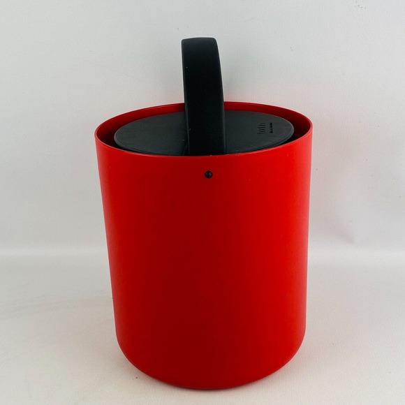 Bodum Ice‎ Bucket Red Plastic Black Lid 8.5" x 7.5" Swiss Made - Picture 2 of 10